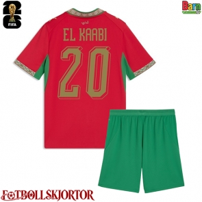 Marocko Ayoub El Kaabi #20 Hemmakläder Barn VM 2026 Kortärmad (+ Korta byxor)
